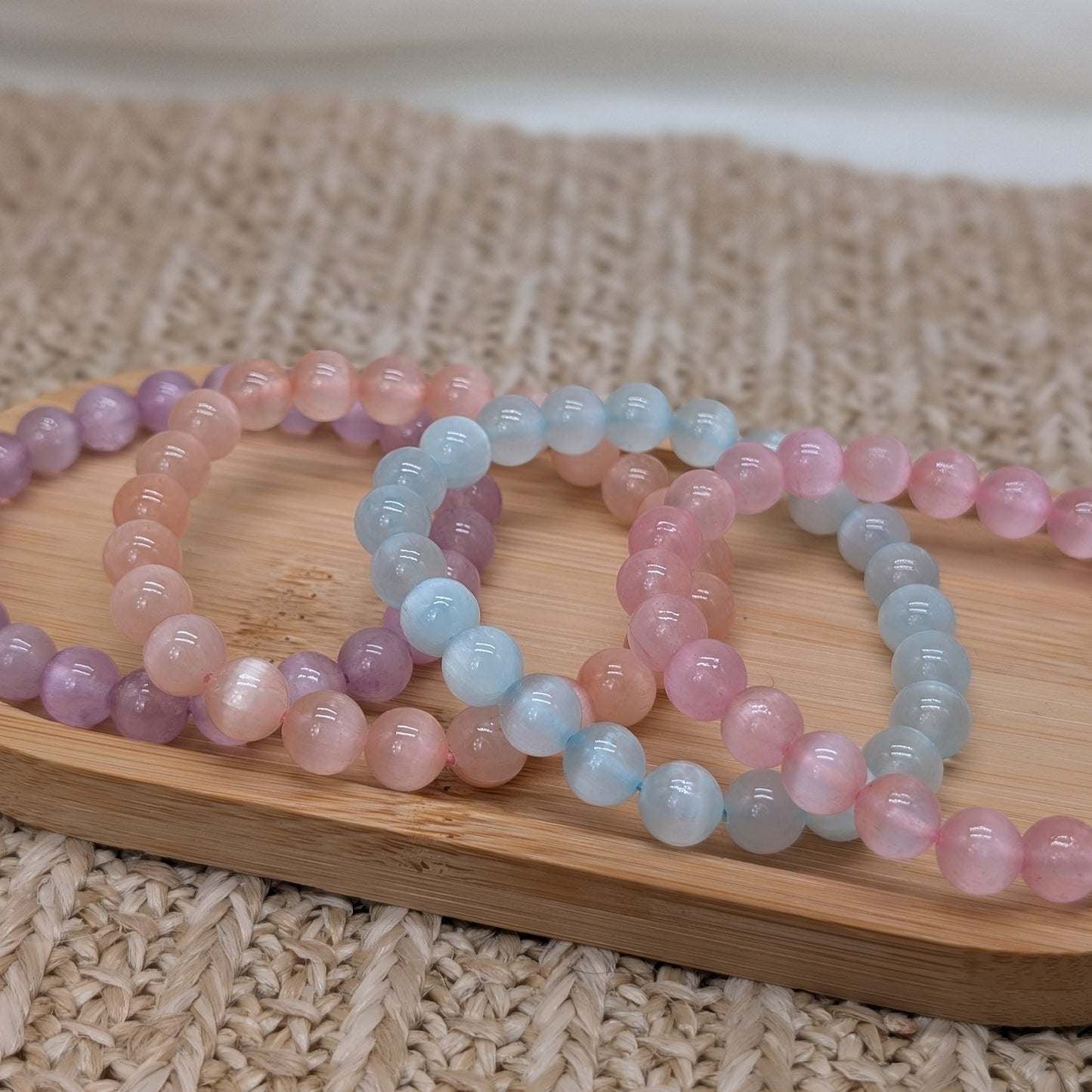 Selenit Armband 8mm 4 Farben