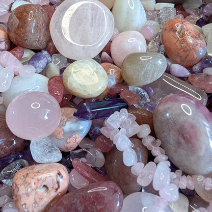 Frühlingsfunkeln Konfetti mit Rosenquarz, Cotton Candy Achat und Mondstein 🌸