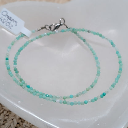 Chrysopras Kette Kugel facettiert