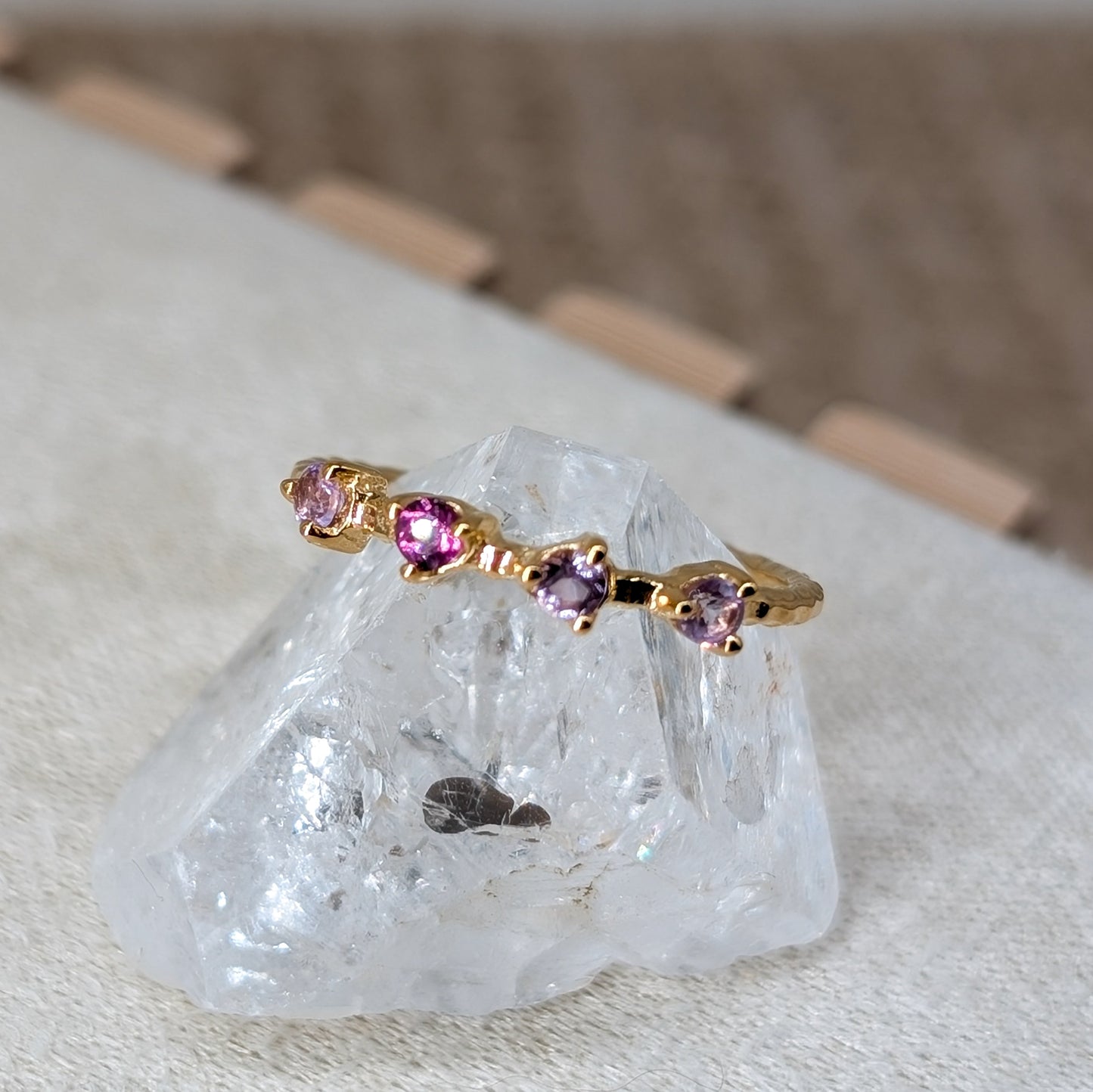 Little Sparkle Ring 925er Silber vergoldet [Amethyst, Rhodolith]