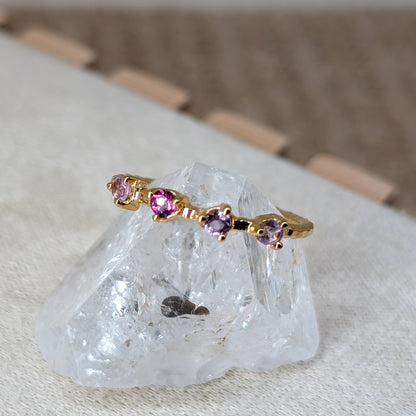Little Sparkle Ring 925er Silber vergoldet [Amethyst, Rhodolith]