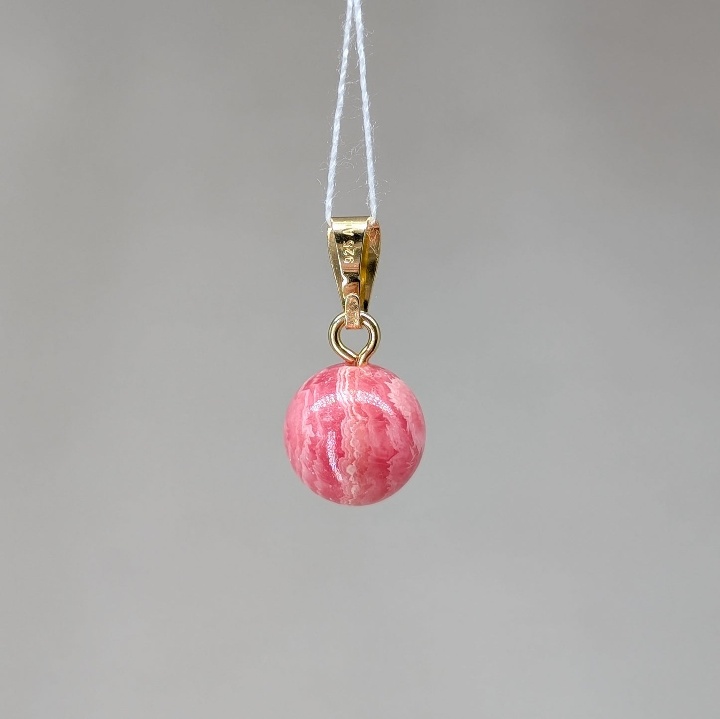Rhodochrosit Kettenanhänger, vergoldet [I]