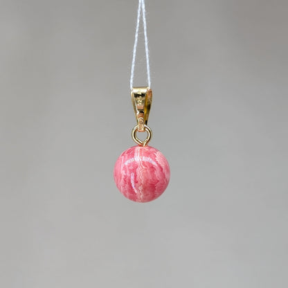 Rhodochrosit Kettenanhänger, vergoldet [I]