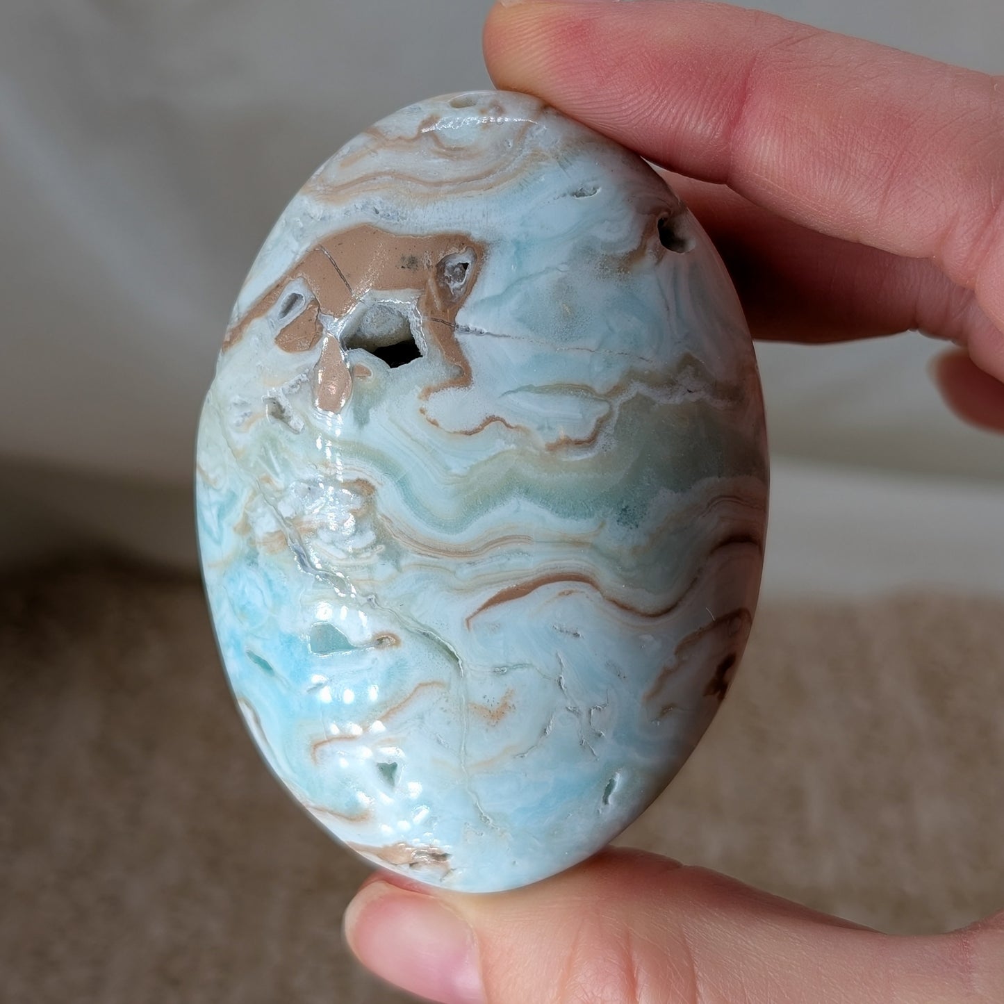 Blauer Aragonit Handstein [HD]