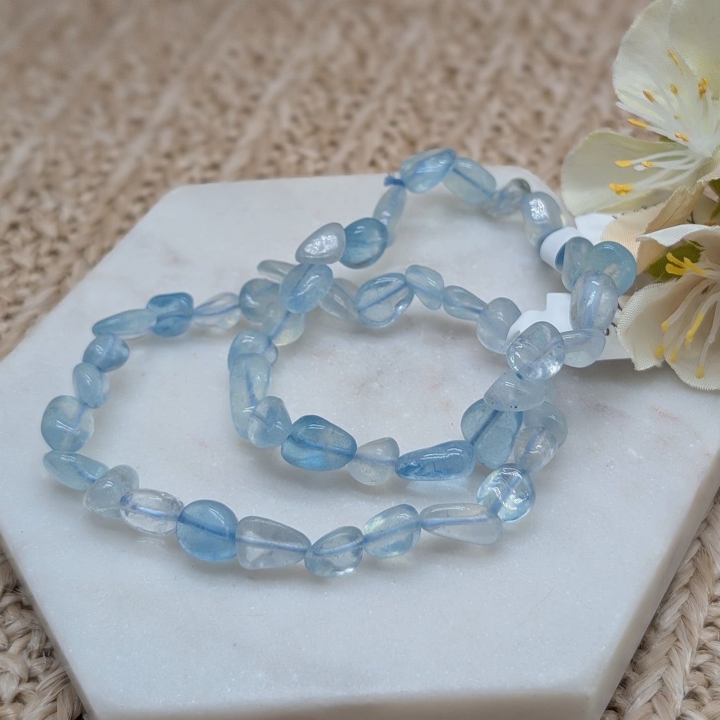 Aquamarin Nugget Armband