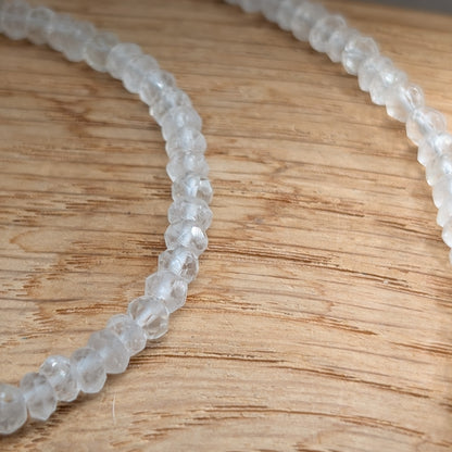 Bergkristall Halskette facettiert, 925er silber