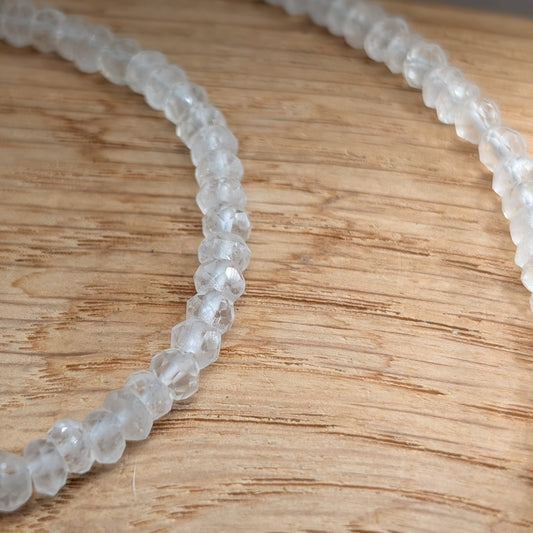 Bergkristall Halskette facettiert, 925er silber