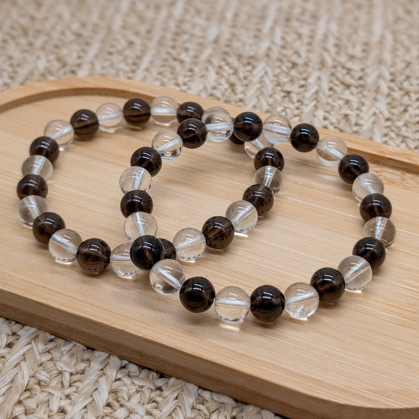Bergkristall Rauchquarz Armband 8 mm