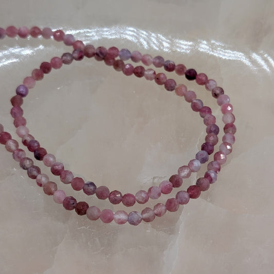 Rosa Turmalin Halskette facettiert