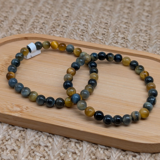 Tigerauge Falkenauge Armband 6 mm
