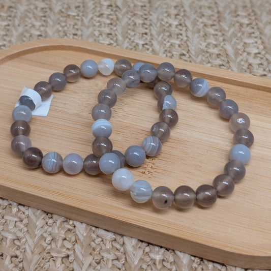 Grauer Achat Armband 8mm