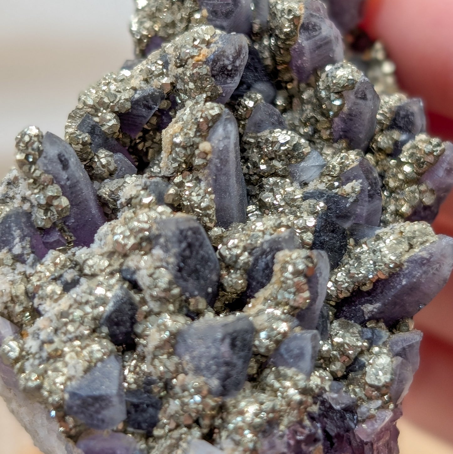 Amethyst Cluster mit Pyrit [QP]