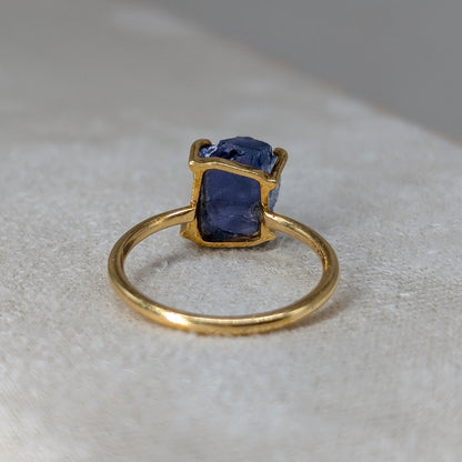 Tansanit Ring 925er Silber vergoldet