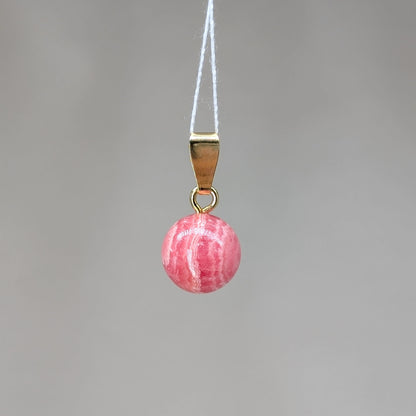Rhodochrosit Kettenanhänger, vergoldet [I]