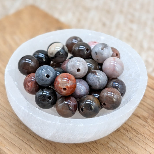 Versteinertes Holz Perlen 8 mm