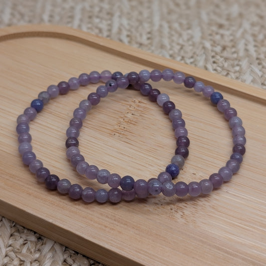 lila Lepidolith Armband 5 mm