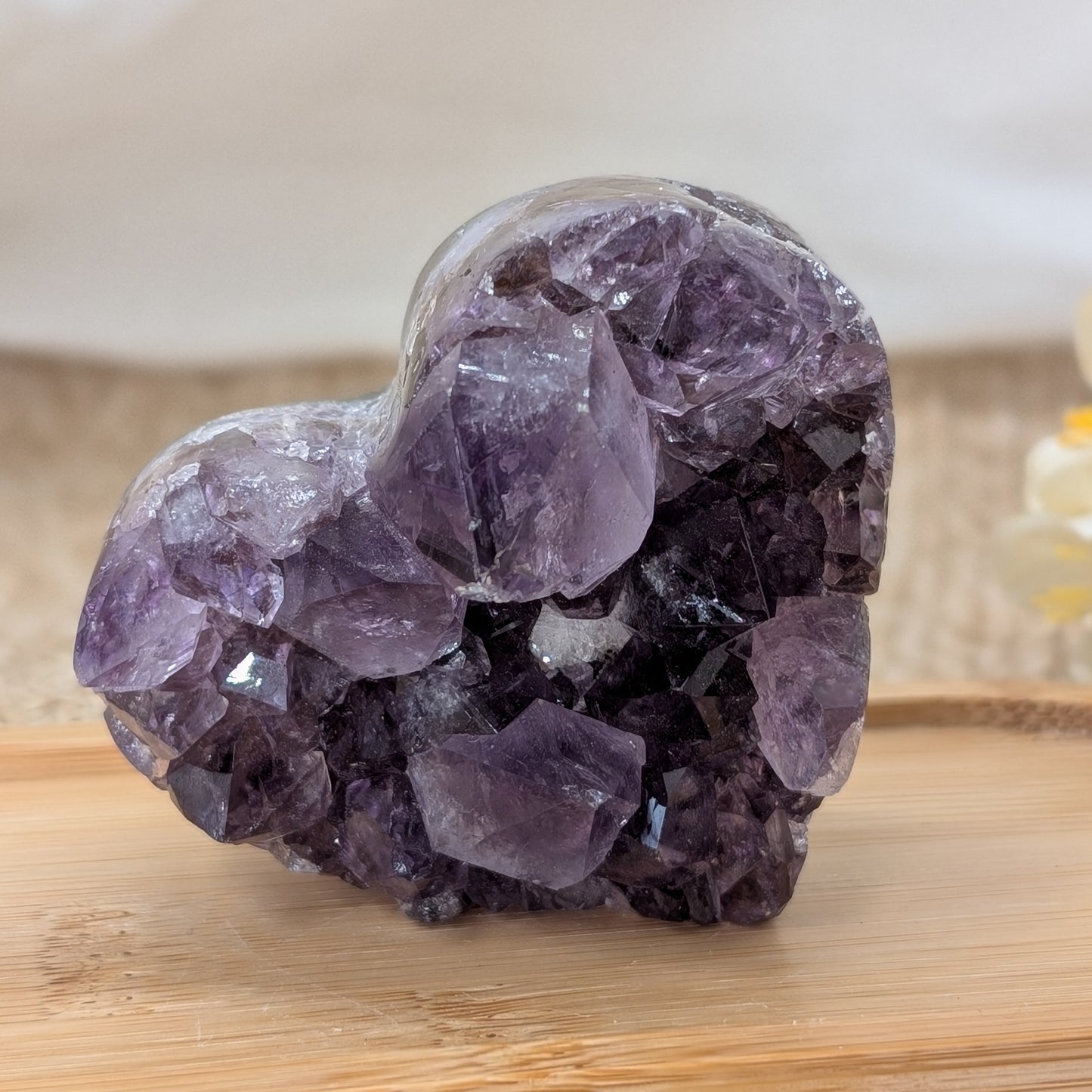 Amethyst Herz mit Quarz