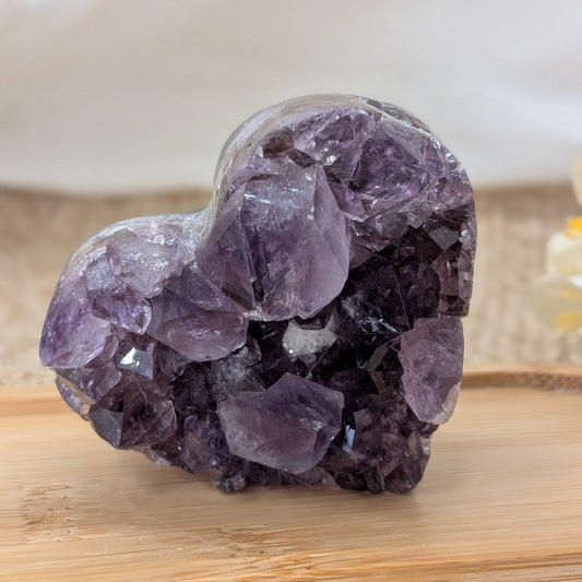 Amethyst Herz mit Quarz