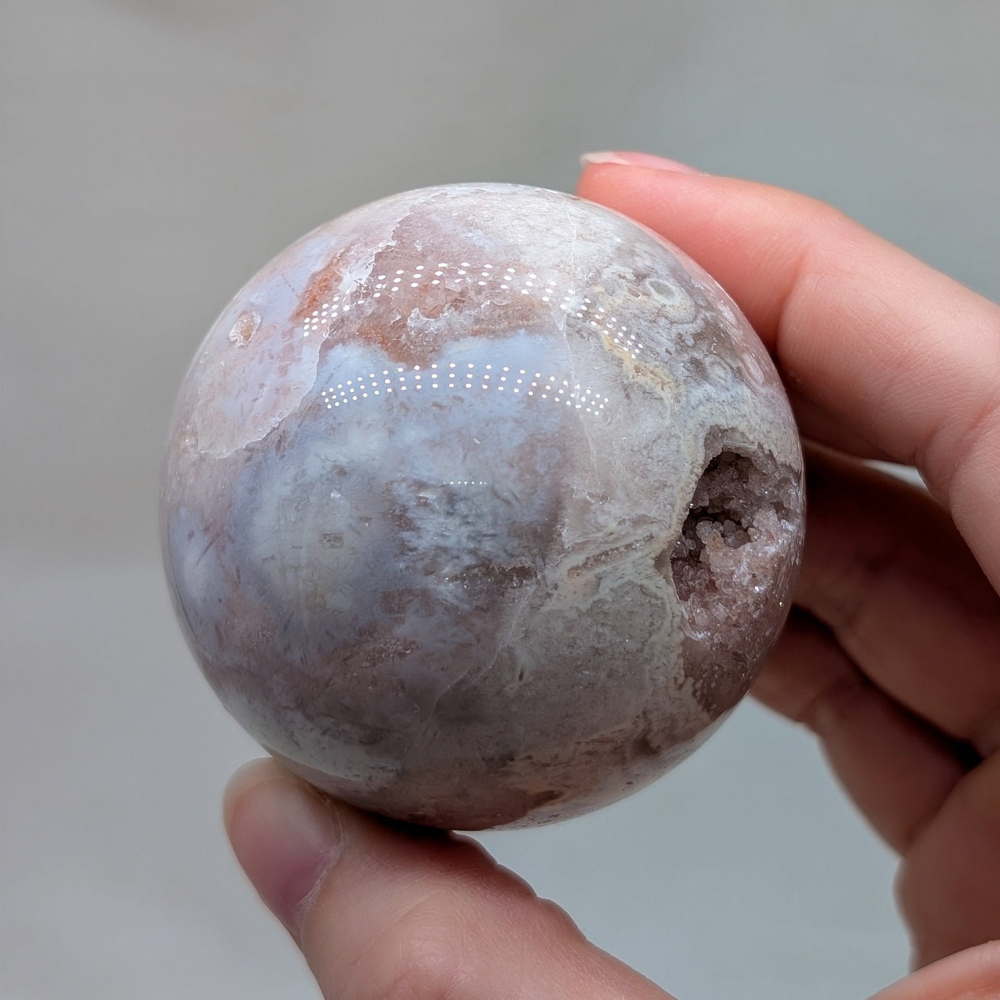 Druzy Blumenachat / Pink Amethyst Kugel [PN]