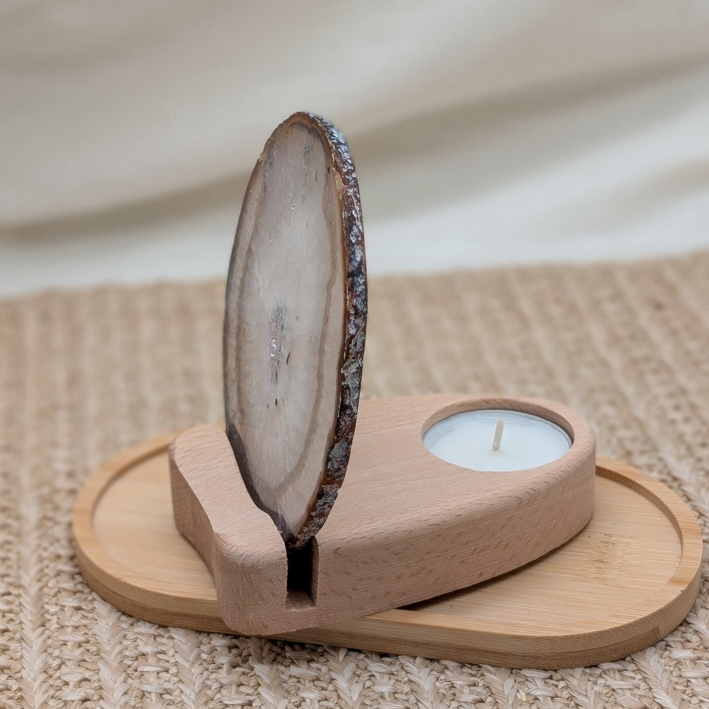 Achat Scheibe mit Teelichthalter [W]