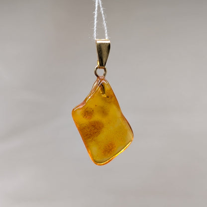 Bernstein Kettenanhänger, 925er Silber vergoldet [D]