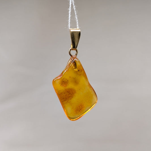 Bernstein Kettenanhänger, 925er Silber vergoldet [D]