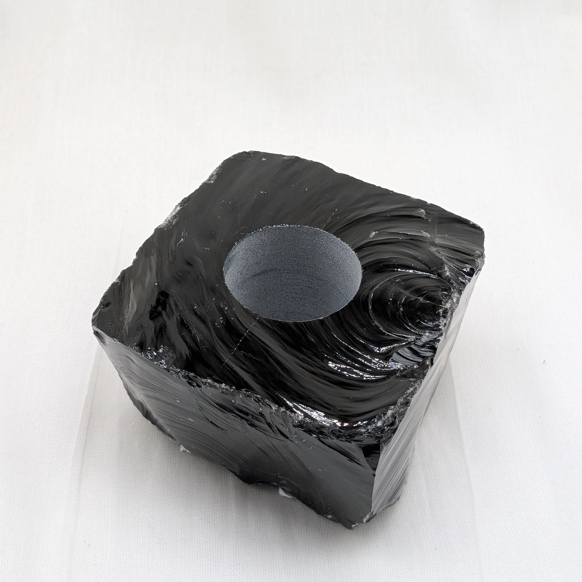Obsidian Rohstein Teelichthalter [B]