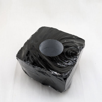 Obsidian Rohstein Teelichthalter [B]