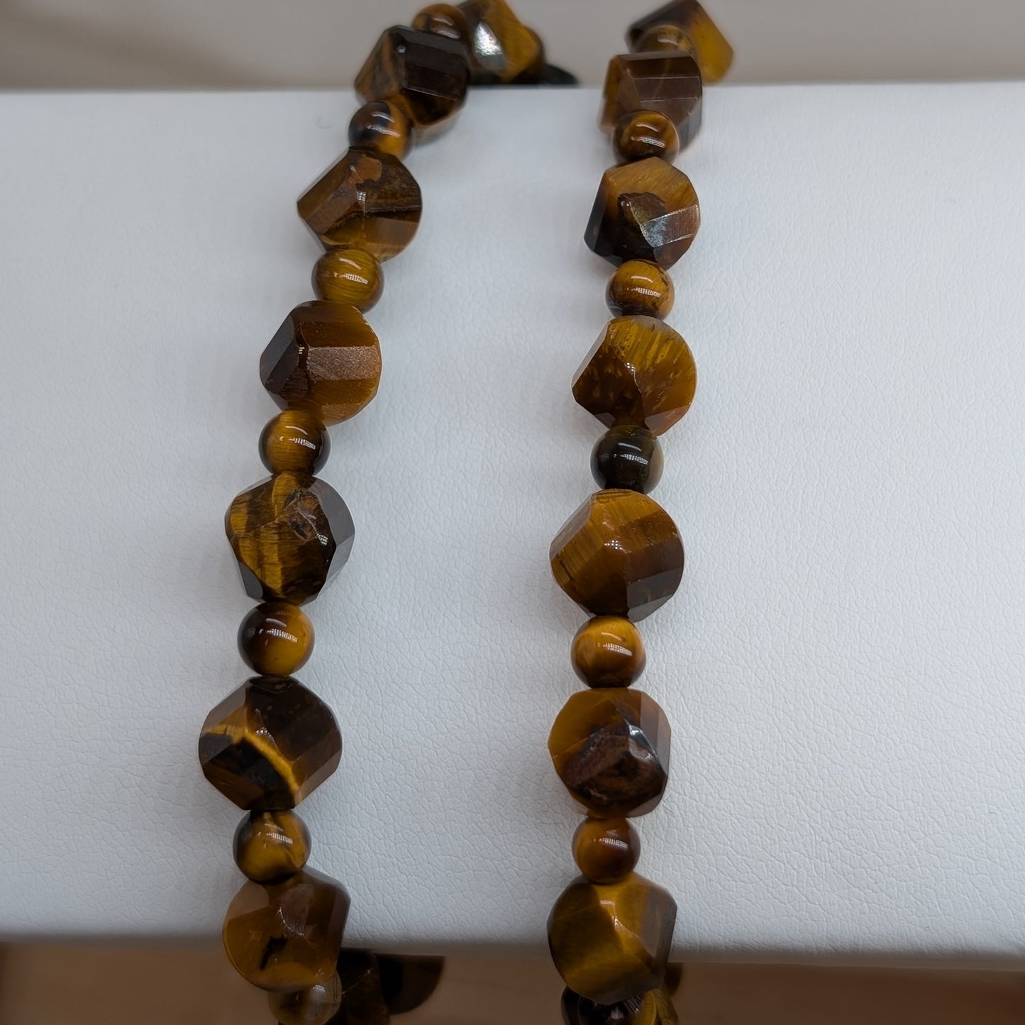 Tigerauge Armband facettiert und Kugelmix