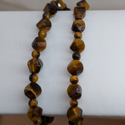 Tigerauge Armband facettiert und Kugelmix