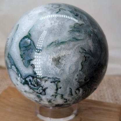 XL Druzy Moosachat Kugel