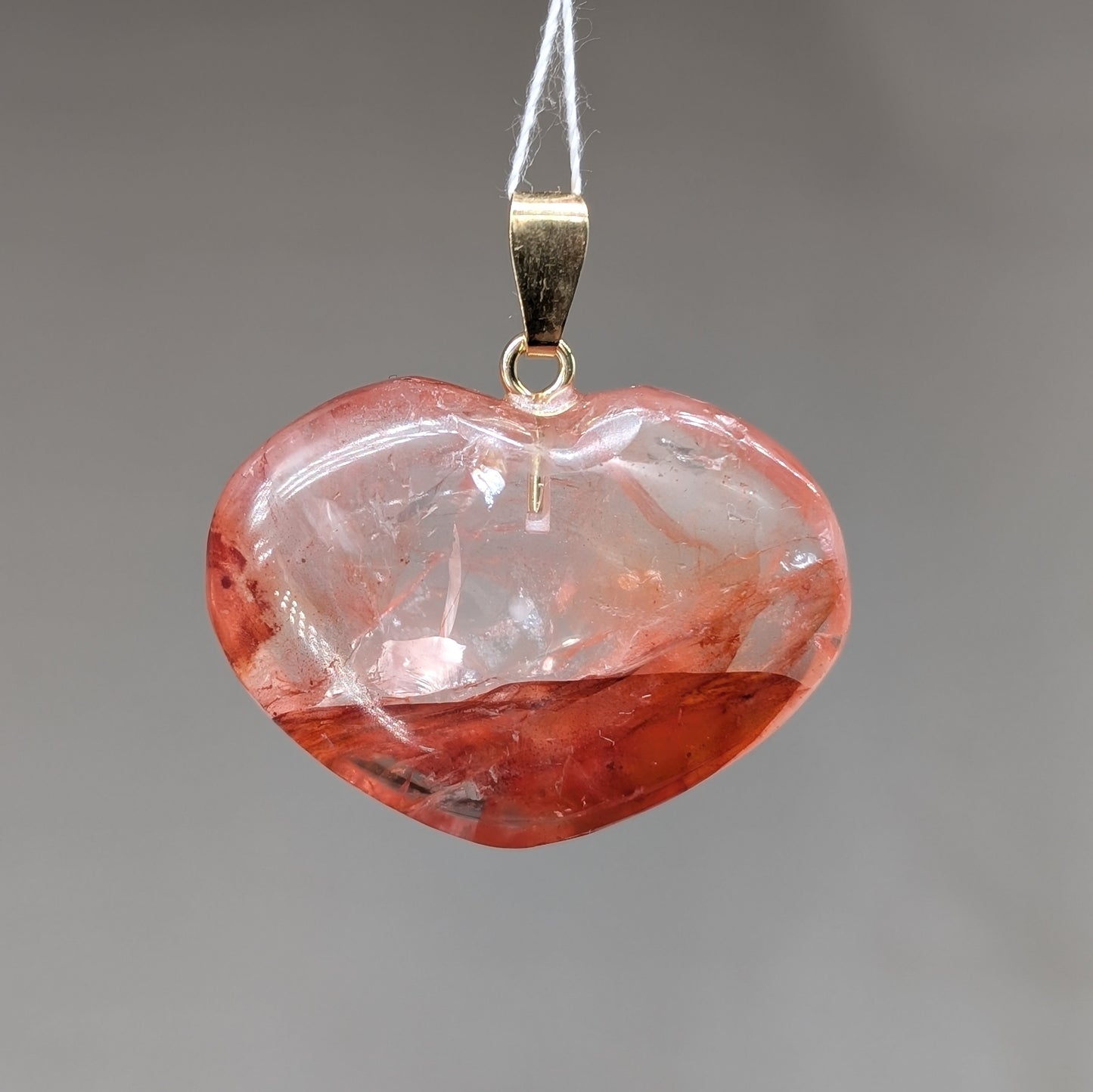 Feuerquarz Herz Kettenanhänger [A]