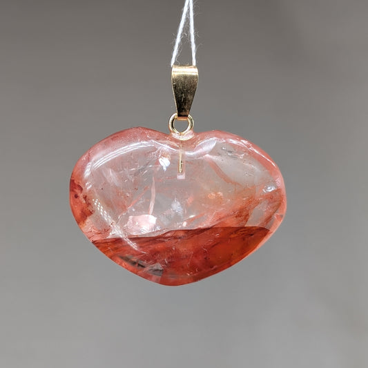 Feuerquarz Herz Kettenanhänger [A]