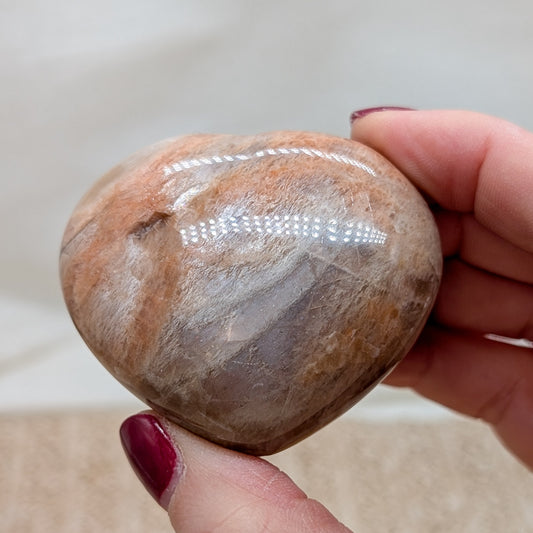 Pfirsich Mondstein Herz [W]