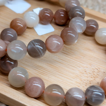 Bunter Mondstein Armband 10 mm