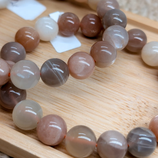 Bunter Mondstein Armband 10 mm