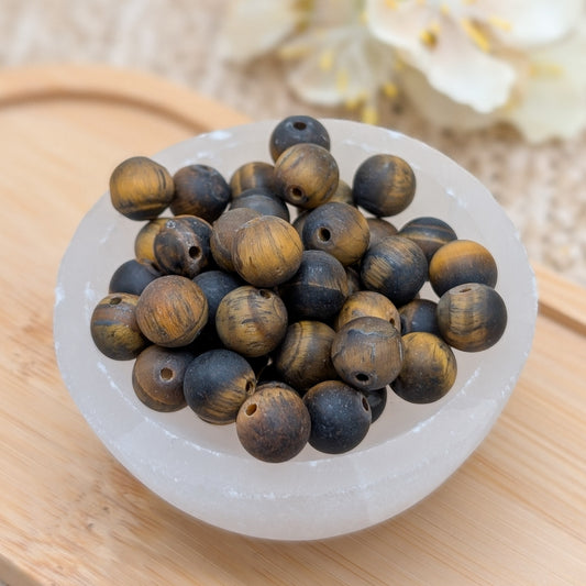 Tigerauge Perlen matt 8 mm