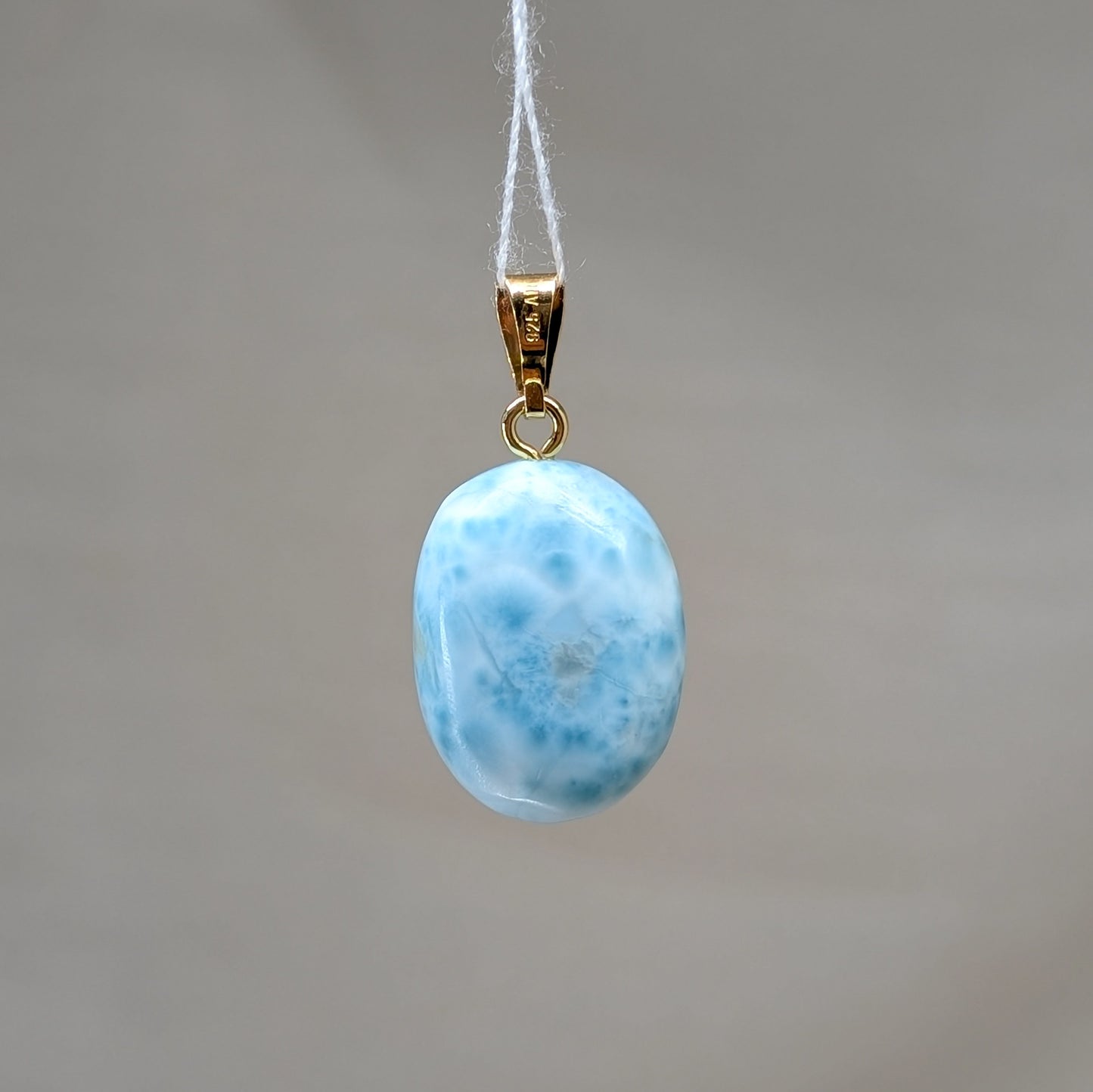 Larimar Kettenanhänger, 925er Silber vergoldet [L]