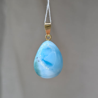 Larimar Kettenanhänger, vergoldet [R]