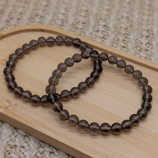 Rauchobsidian Armband 6,5 mm