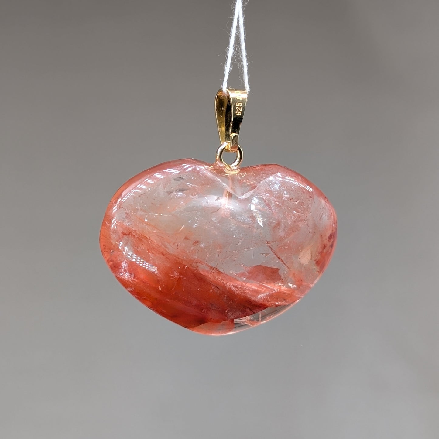 Feuerquarz Herz Kettenanhänger [A]