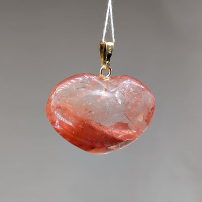 Feuerquarz Herz Kettenanhänger [A]