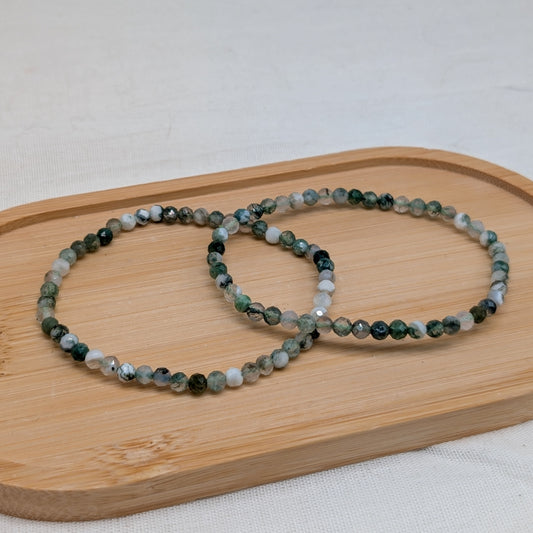 Moosachat Armband facettiert 4mm