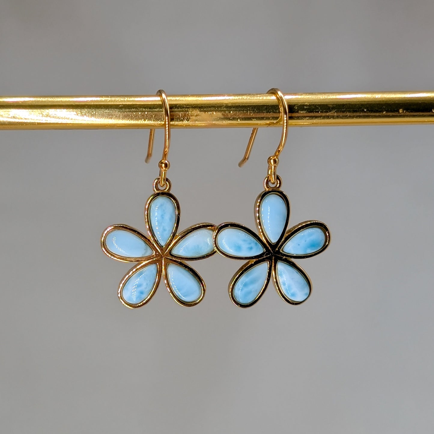 Larimar Ohrhänger Blume