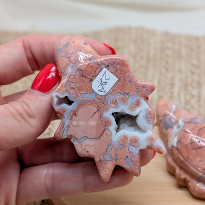 Cotton Candy Achat Schildkröte Schnitzerei 🐢