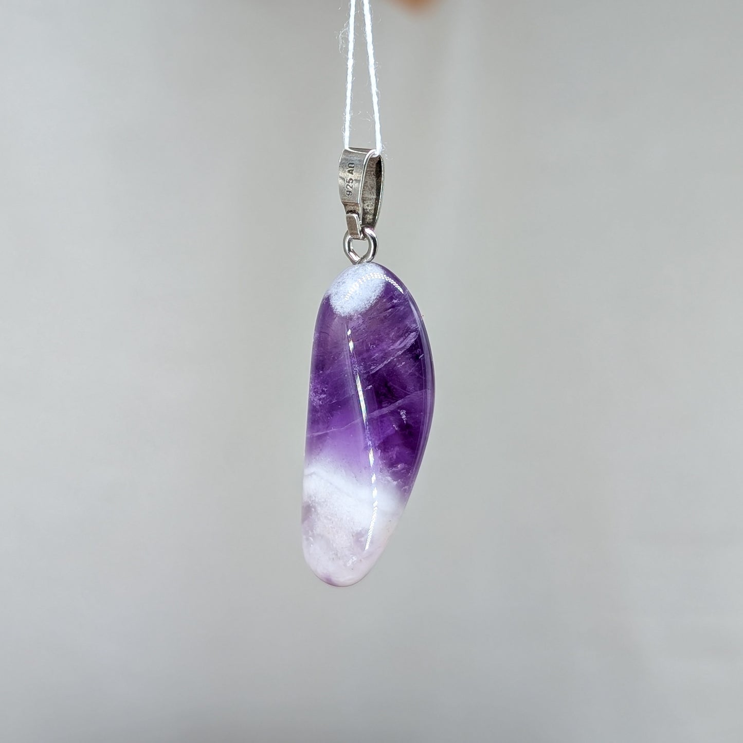 Chevron Amethyst Kettenanhänger, 925er Silber [F]