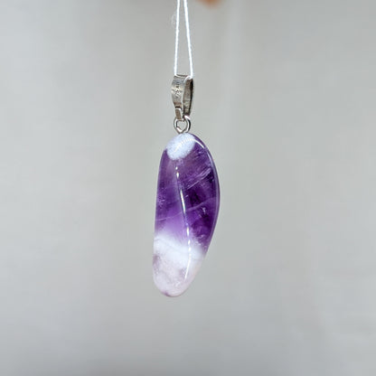 Chevron Amethyst Kettenanhänger, 925er Silber [F]