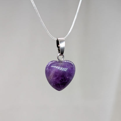 Amethyst Kettenanhänger Herz, 925er Silber [L]