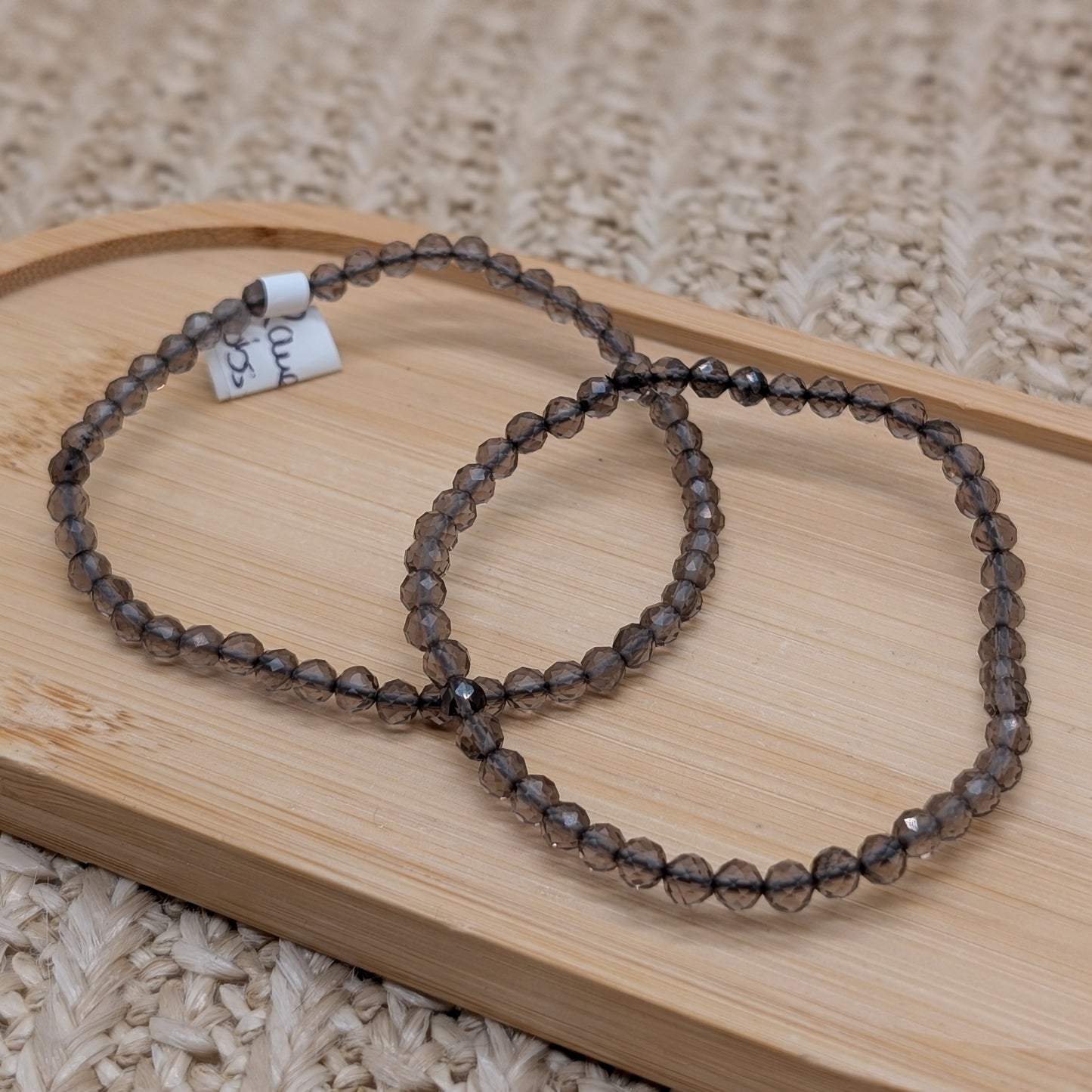 Rauchobsidian Armband facettiert 4 mm