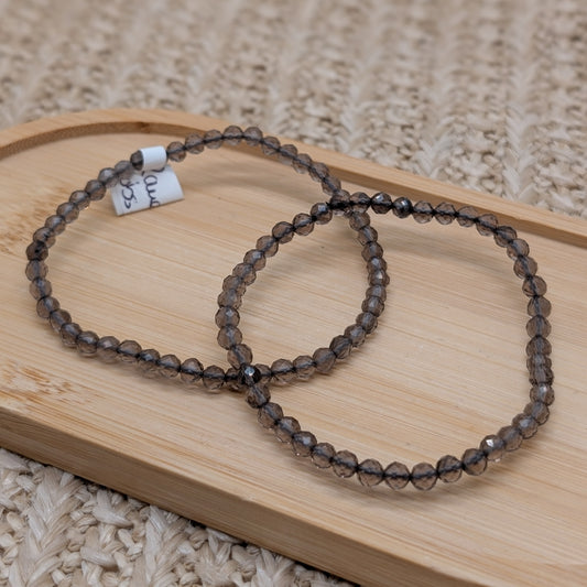 Rauchobsidian Armband facettiert 4 mm